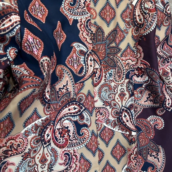 Chico’s Paisley Print Lined Colorful Trench Coat Button Front Size 0 US 4/6 NWT - Picture 12 of 12